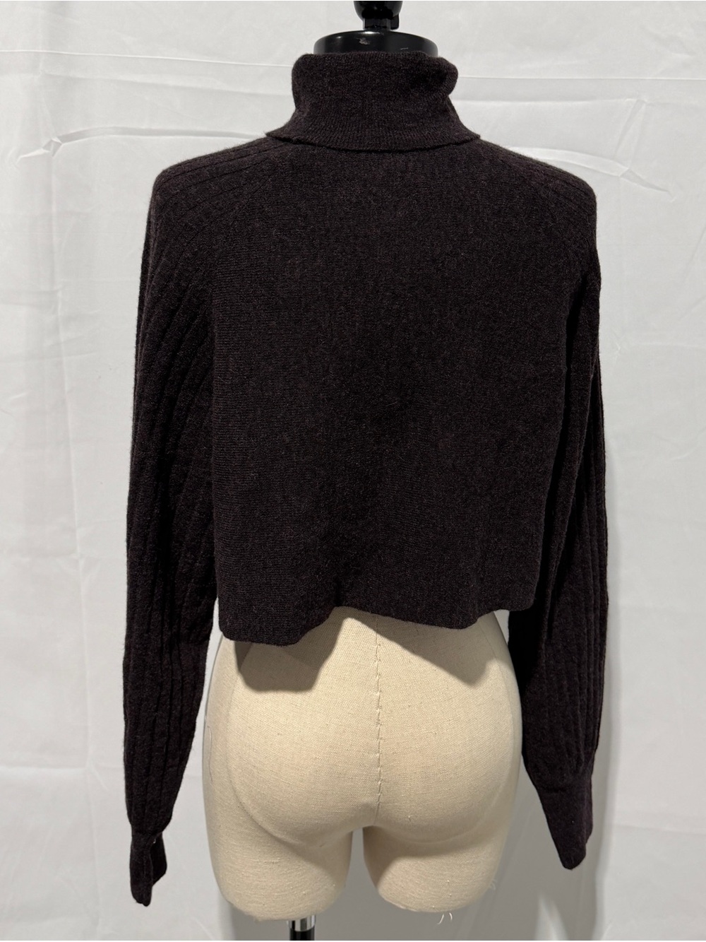 NWT $329 ALL SAINTS Margot Jumper Wool Blend Cropped Sweater, Bitter Brown - Picture 13 of 16